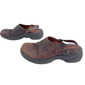 Romika Womens Brown Leather Slingback Clog Shoes Comfort Walking 39 / 8.5